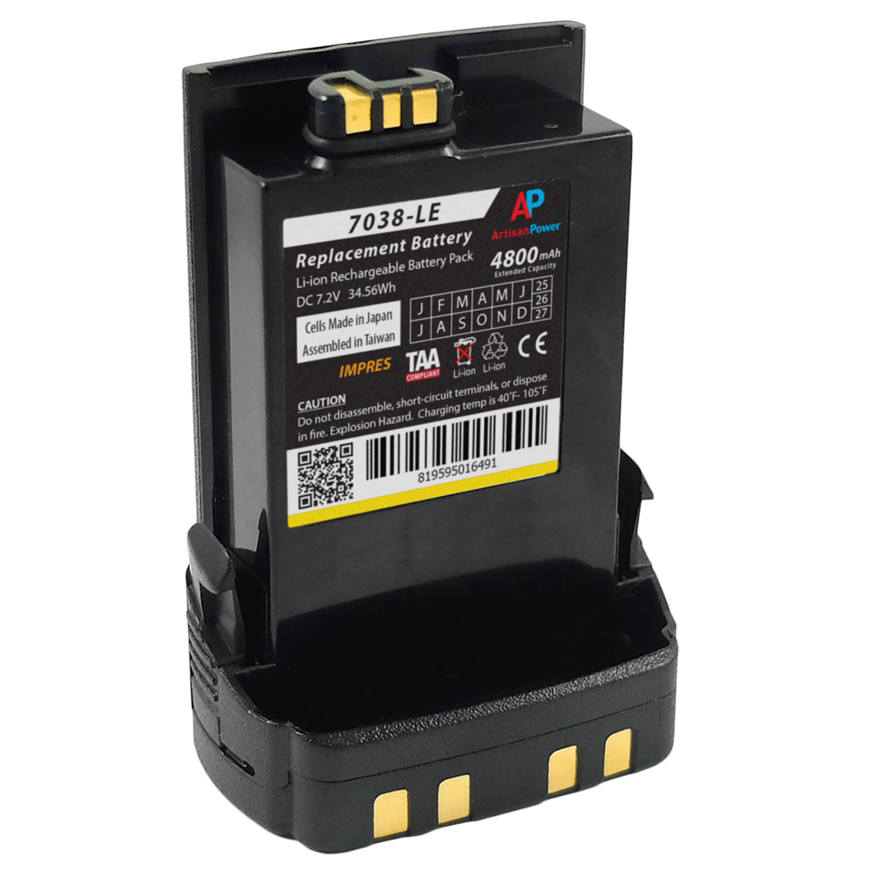 EXTENDED Replacement IMPRES Battery for Motorola APX7000, APX6000 & SRX2200. 4800 mAh image 1