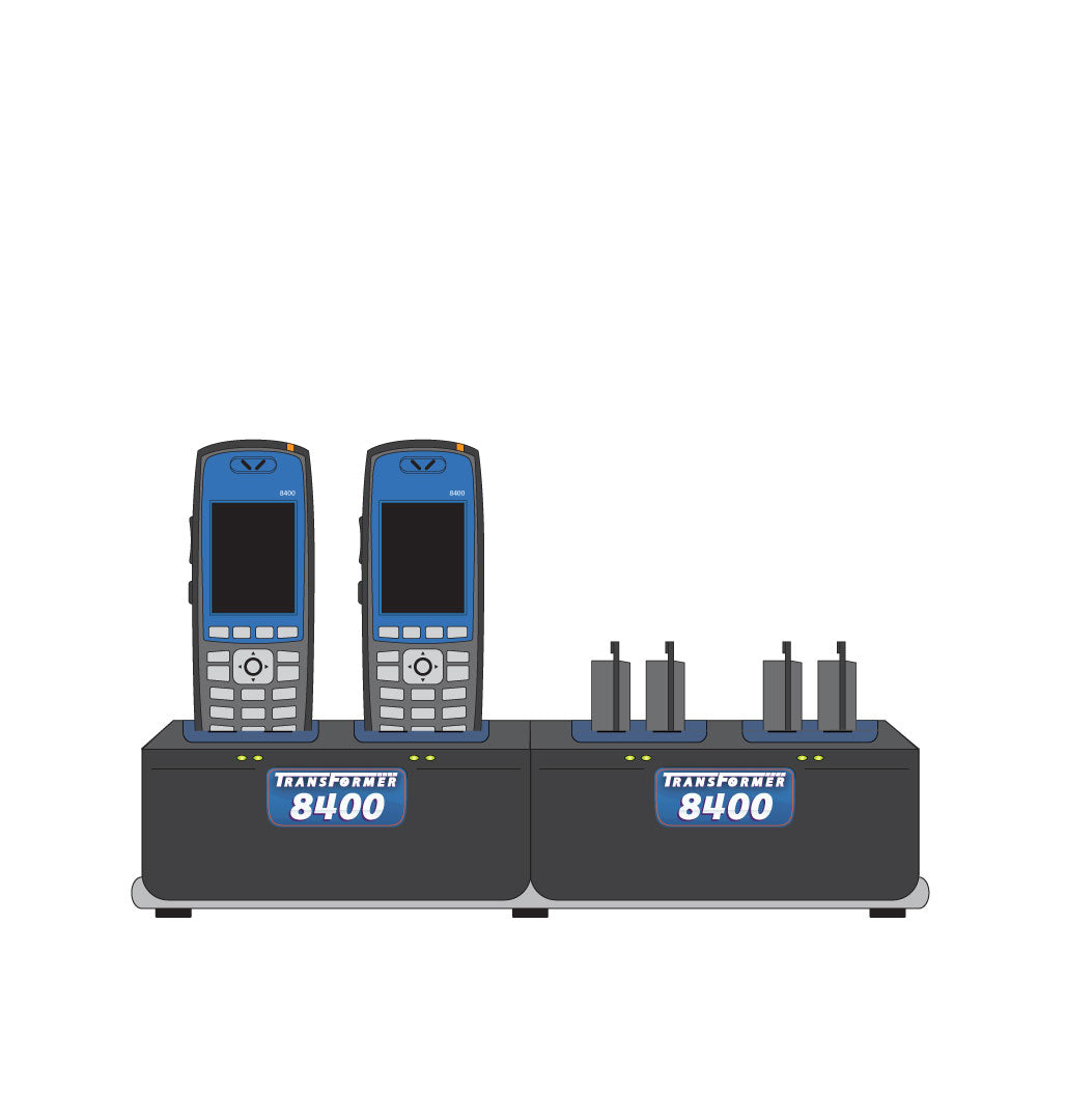 Charger for Polycom / SpectraLink 8400 & 8440 Series: 2 Phones & 4 Batteries Horizontal