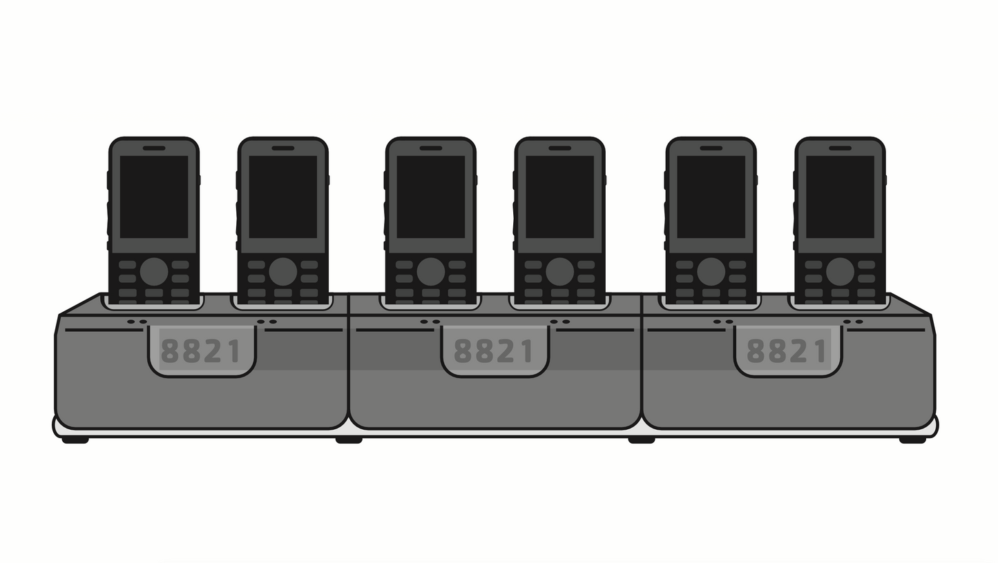 Charger for Cisco 8821 Series: 6 Phones Horizontal
