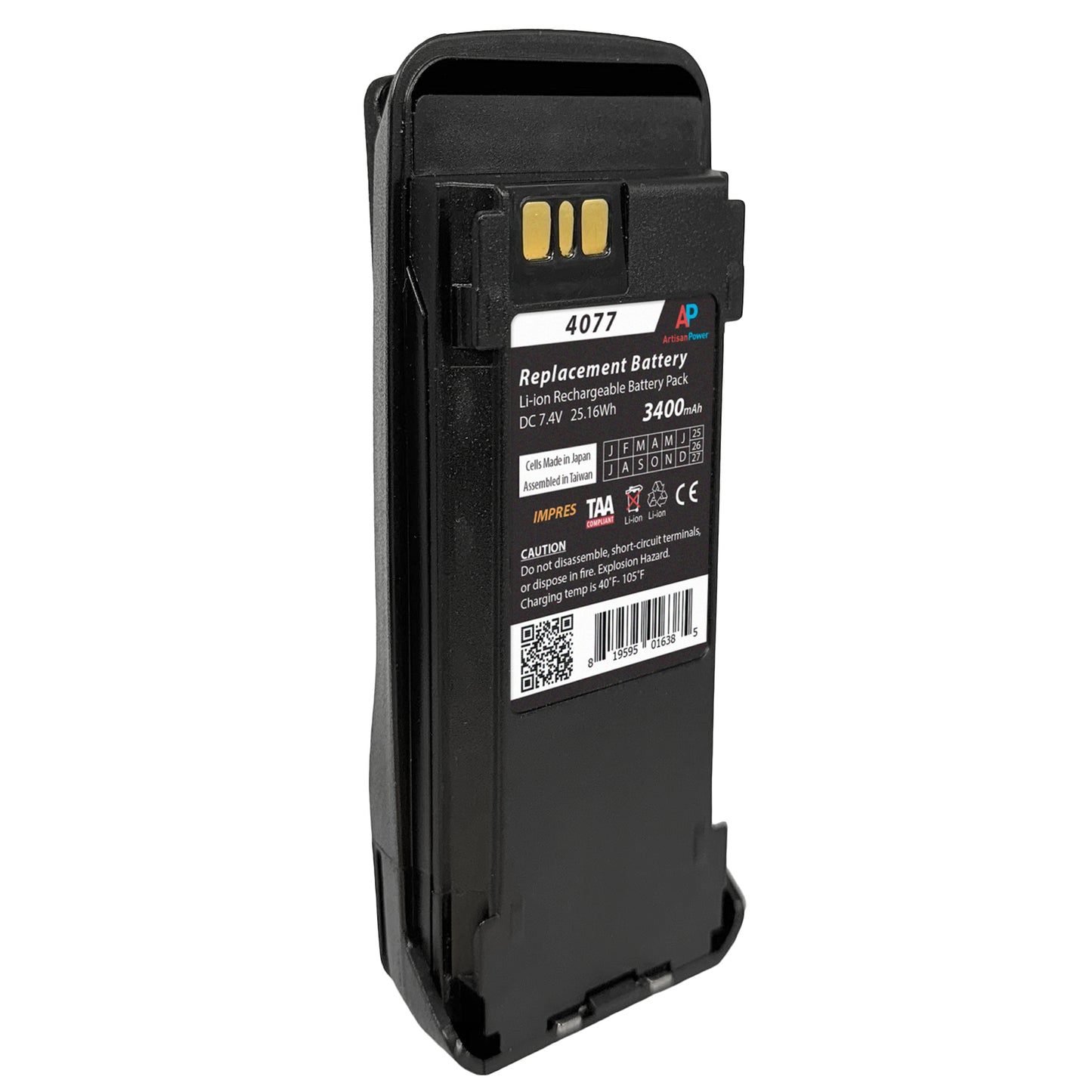 Motorola MOTOTRBO XPR 6500, 6000 Series Radios Replacement IMPRES Battery (3400 mAh) image 1