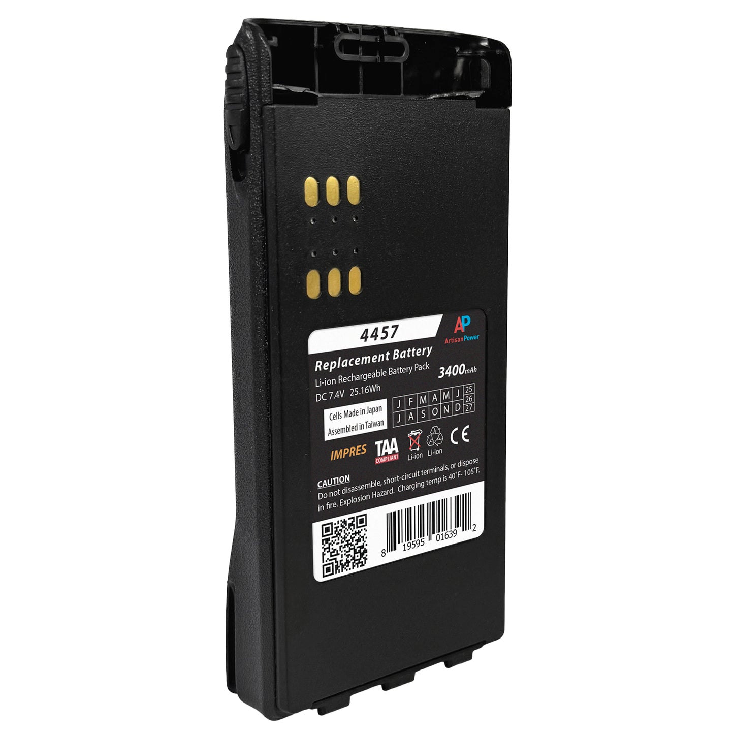 Motorola HT1250, HT750 Series Radios Replacement IMPRES Battery (3400 mAh) image 1