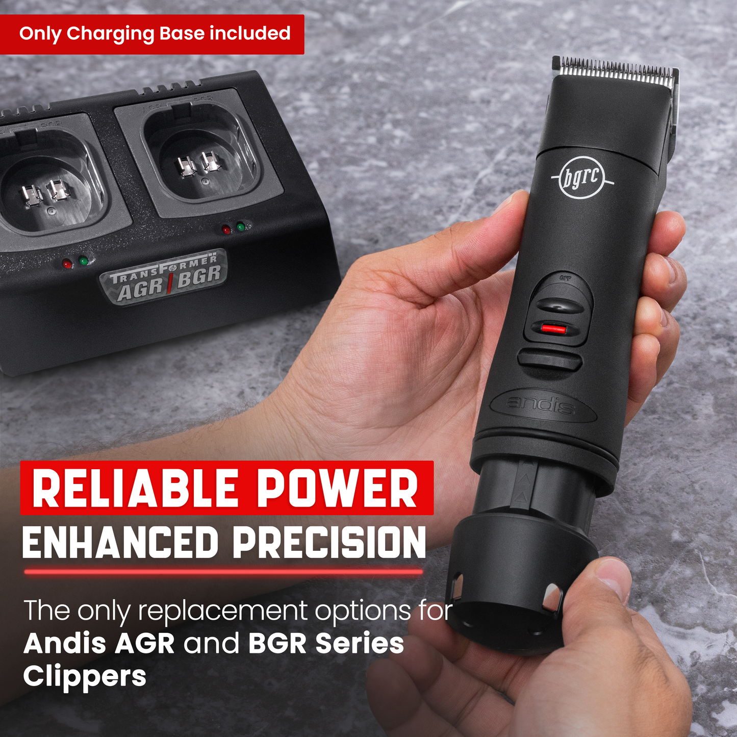 Dual Battery Charger for Andis PowerGroom AGR and BGR Series Clippers. Charges 2 Batteries at once!