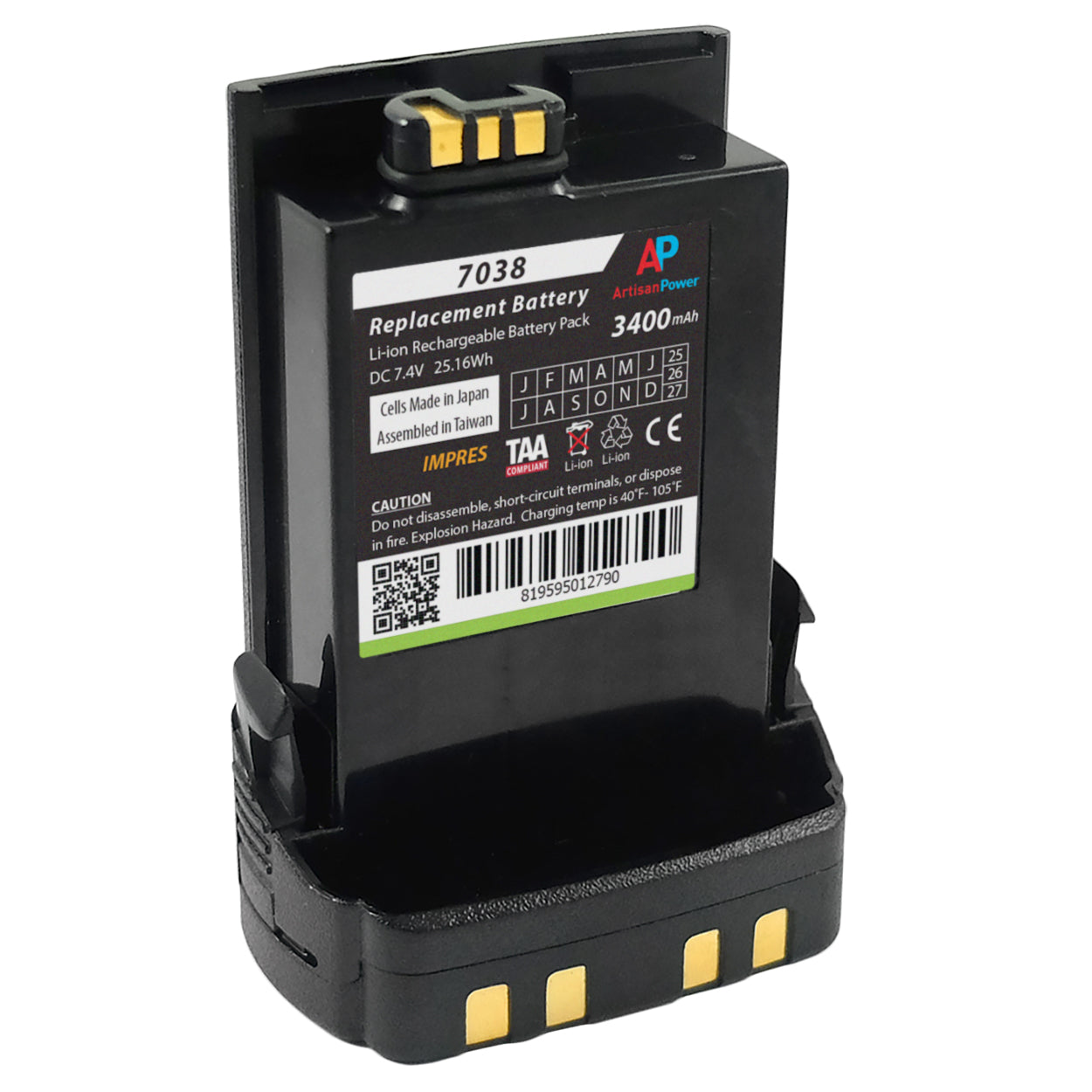 Motorola APX7000, APX6000 & SRX2200 IMPRES Replacement Battery (3400 mAh) image 1