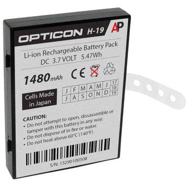 Opticon H-19 Scanner: Replacement Battery. 1480 mAh image 1