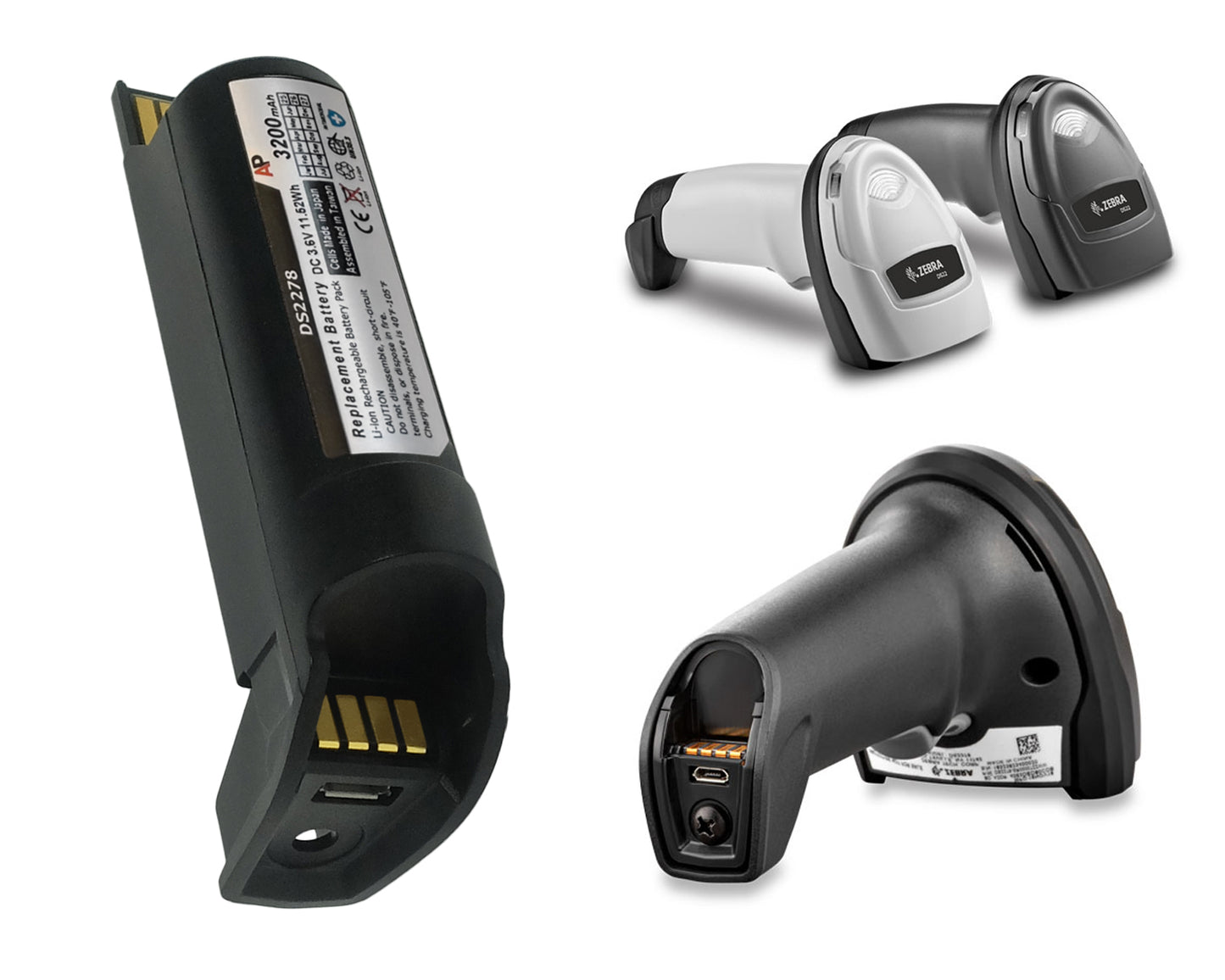 Zebra DS22 and DS2278 Series Barcode Scanners Replacement Battery