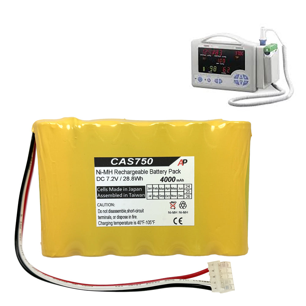 CAS Medical 940X Monitor, NIBP 730, 740, 750, 120336, 6036 Replacement Battery