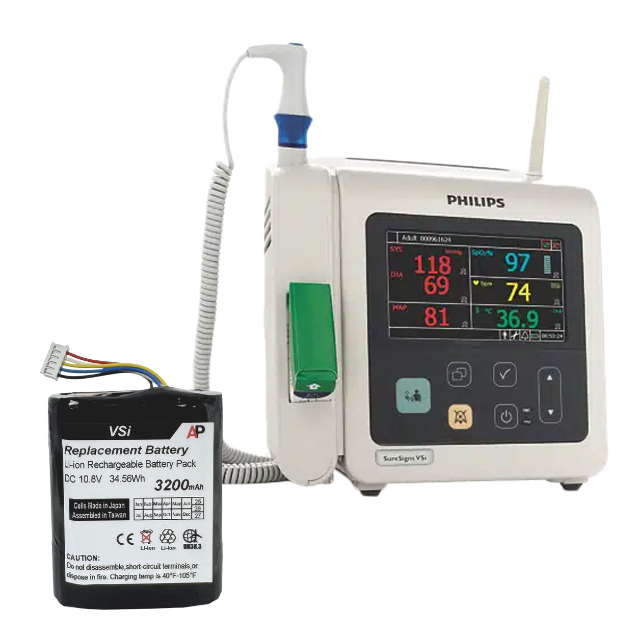 Philips VSi Monitor and VS2+ Monitor Replacement Battery