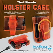 Holster with clip for Tandem Insulin pump t:Slim X2, G4 and Control IQ (Orange)