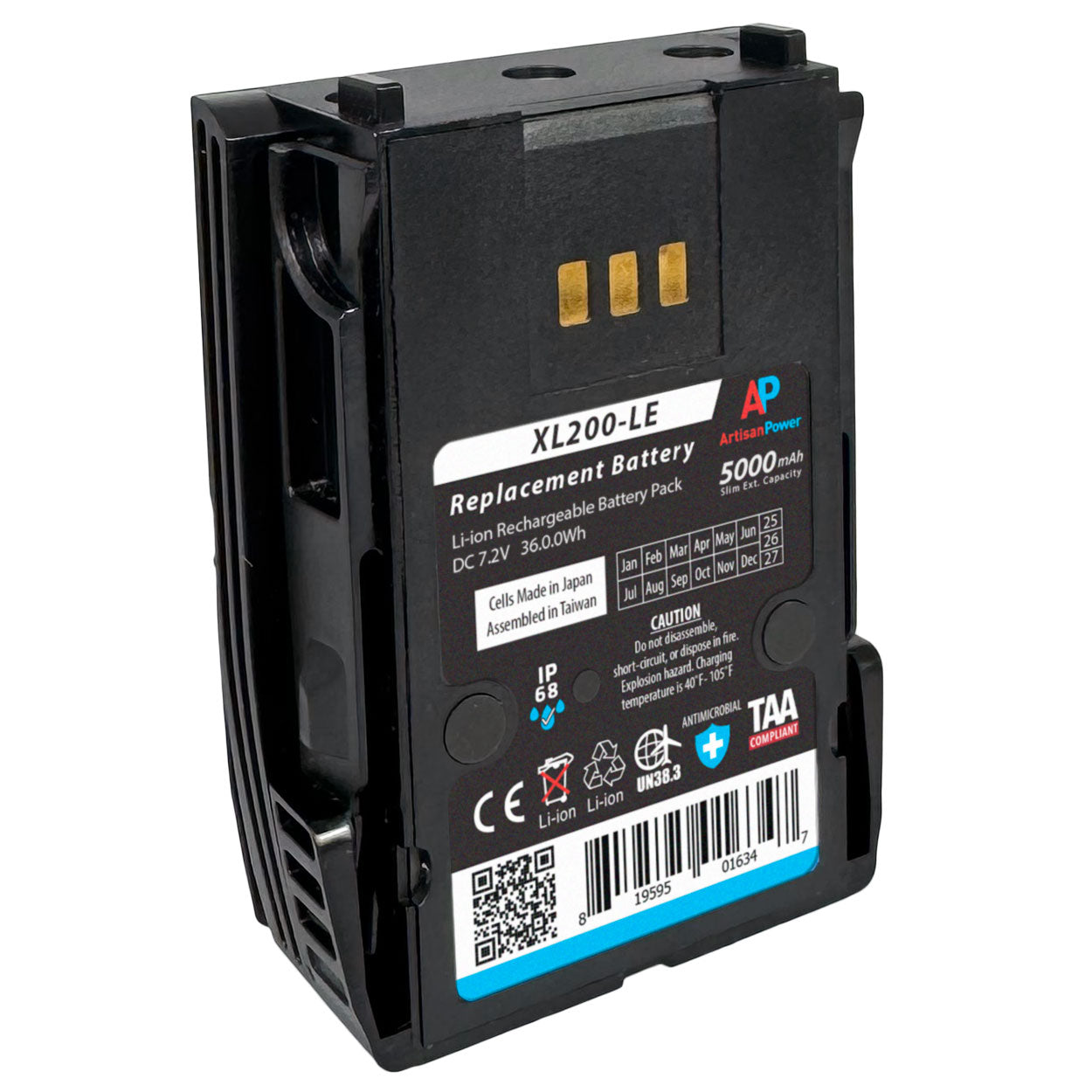 Artisan Power Replacement Battery for Harris XL-200P Radios