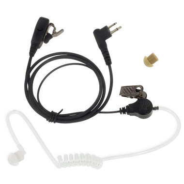 Surveillance Translucent Acoustic Tube Earpiece with 2-Wire PTT and 2 Pin Connector