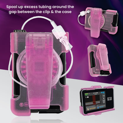 Holster with clip for Tandem Insulin pump t:Slim X2, G4 and Control IQ (Pink)
