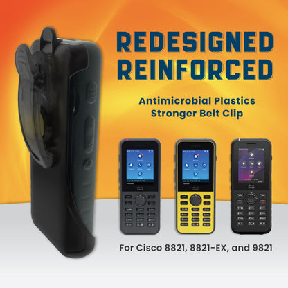 Plastic Holster with Swivel Belt Clip for Cisco 8821 & 9821 Series Phone