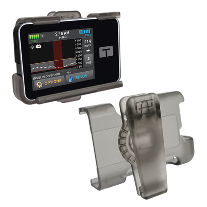 Holster with clip for Tandem Insulin pump t:Slim X2, G4 and Control IQ (Gray)