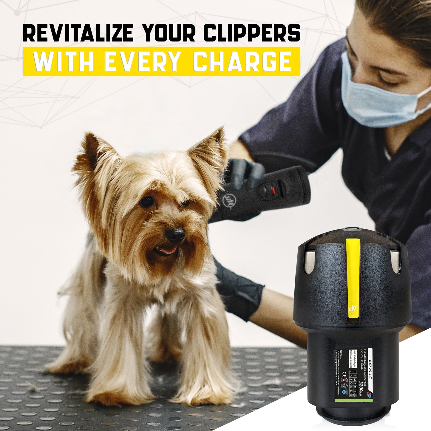 Andis PowerGroom AGR and BGR Series Clippers Replacement Battery - Lithium Ion with Type-C Port & Power Supply