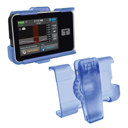 Holster with clip for Tandem Insulin pump t:Slim X2, G4 and Control IQ (Blue)