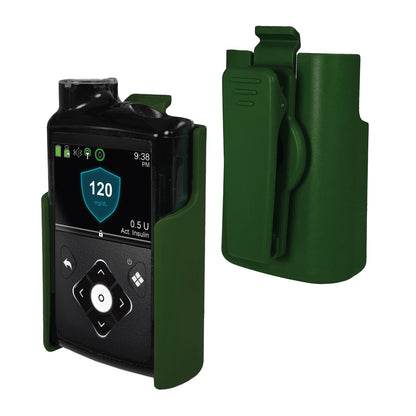 Holster with clip for Medtronic MiniMed 630G, 640G, 670G, 770G, 780G (Matte Green)