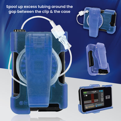 Holster with clip for Tandem Insulin pump t:Slim X2, G4 and Control IQ (Blue)