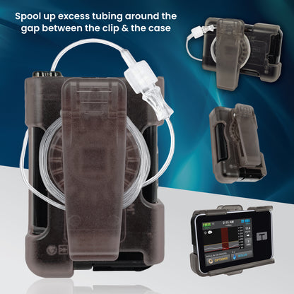 Holster with clip for Tandem Insulin pump t:Slim X2, G4 and Control IQ (Gray)