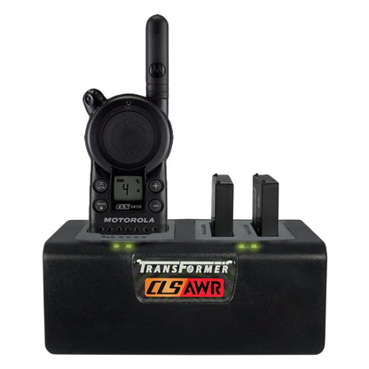Charger for Motorola CLS Series & AWR Advantage Series: 1 Radio & 2 Batteries: Power Supply Included
