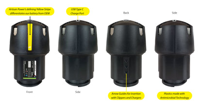 Andis PowerGroom AGR and BGR Series Clippers Replacement Battery - Lithium Ion with Type-C Port & Power Supply