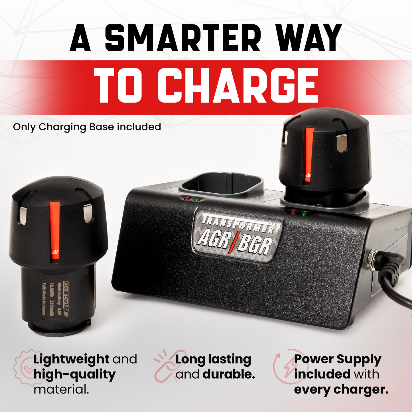 Dual Battery Charger for Andis PowerGroom AGR and BGR Series Clippers. Charges 2 Batteries at once!