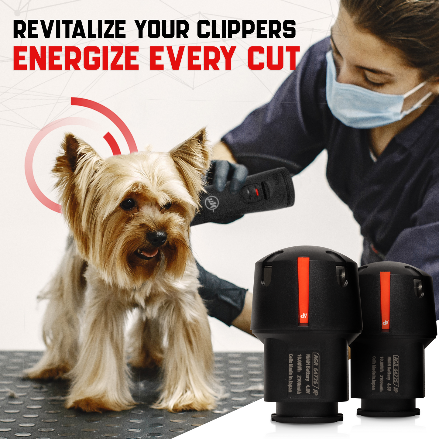 2-Pack: Andis PowerGroom AGR and BGR Series Clippers Replacement Battery