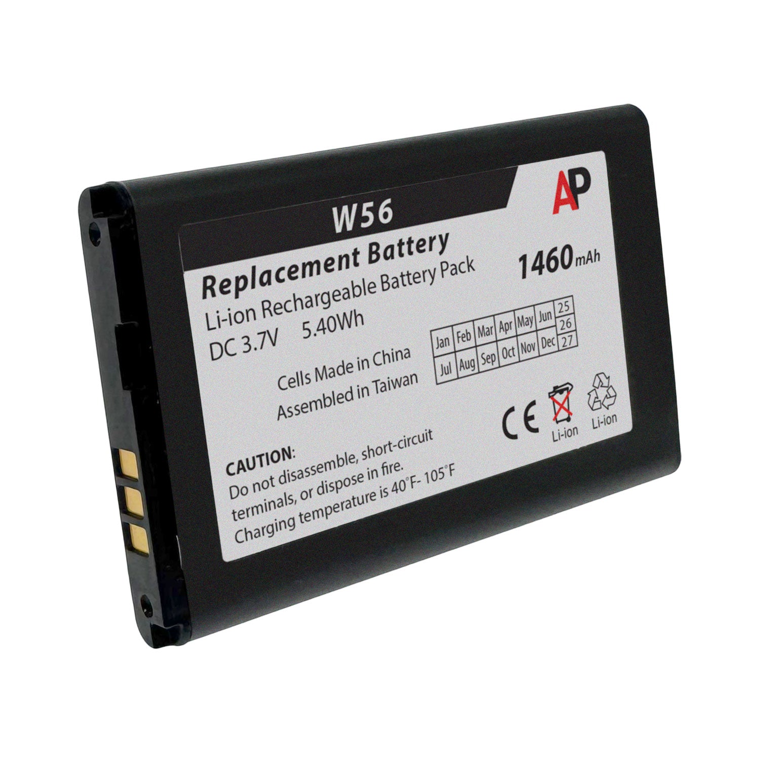Yealink One Talk IP DECT W56P, W56H, W59R, W76P, W77P, W79P Handset Replacement Battery image 1