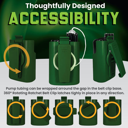 Holster with clip for Medtronic MiniMed 630G, 640G, 670G, 770G, 780G (Matte Green)
