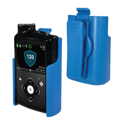 Holster with clip for Medtronic MiniMed 630G, 640G, 670G, 770G, 780G (Matte Blue)