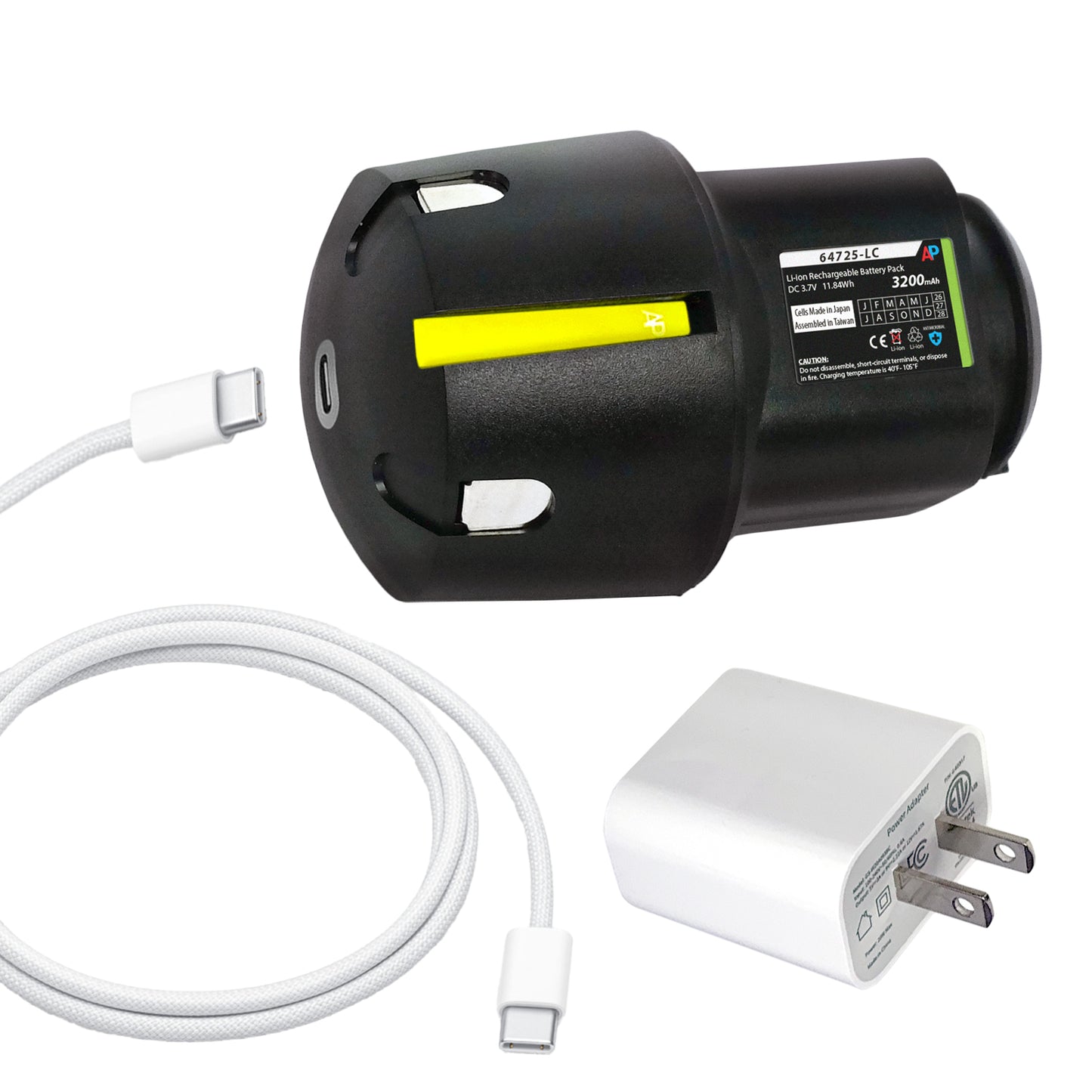 Andis PowerGroom AGR and BGR Series Clippers Replacement Battery - Lithium Ion with Type-C Port & Power Supply