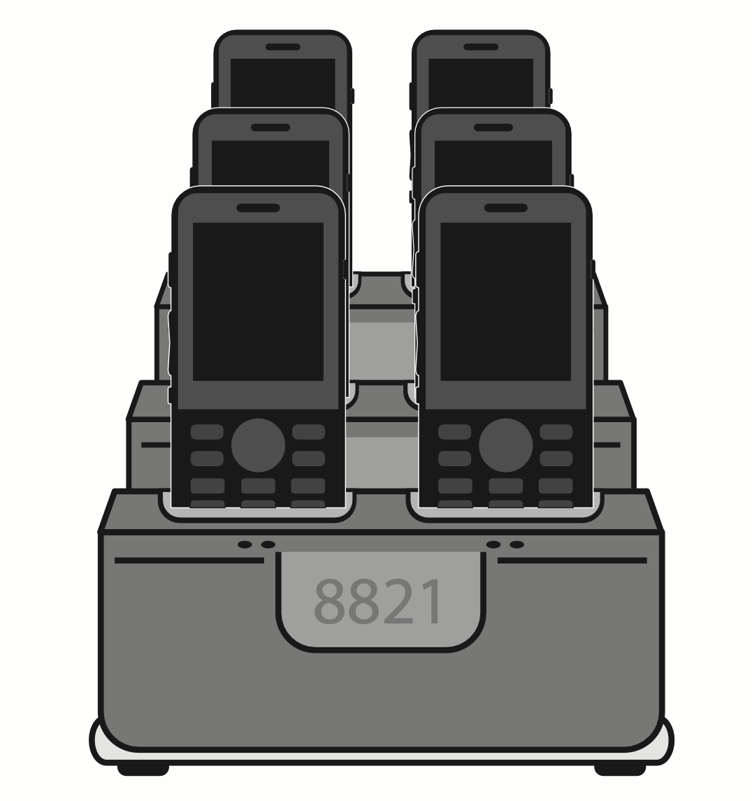Charger for Cisco 8821 Series: 6 Phones Vertical