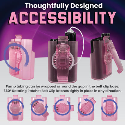 Holster with clip for Medtronic MiniMed 630G, 640G, 670G, 770G, 780G (Translucent Pink)
